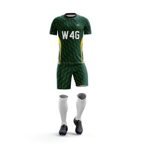 Conjunto de Camiseta y Pantalones Cortos de Fútbol para Hombre con Logotipo Personalizado, Impresión por Transferencia de Calor, Transpirable, de Secado Rápido, Antibacteriano, 100% Poliéster - Product Image 4