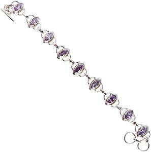 Nueva Llegada 2026: Pulsera de Plata de Ley 925 con Gema de Amatista, Joyería Fina Hecha a Mano, Regalo para Ella, Venta al Por Mayor - Product Image 1