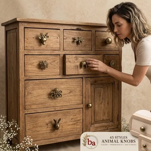 Tiradores de latón con diseño de animales para gabinetes, 45 estilos, manijas vintage para muebles, cómodas, cajones y puertas - Product Image 2