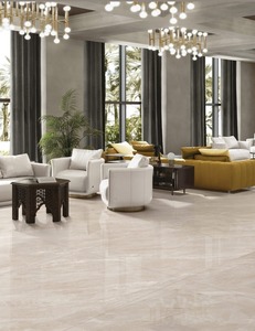 กระเบื้องลายหินอ่อนขนาด 1200x1800 มม. สีเบจเทา สำหรับตกแต่งผนังและพื้นห้องนั่งเล่น - Product Image 3
