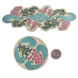 Sets de table écologiques en tissu à perles dorées vintage de forme irrégulière pour la décoration intérieure, la table à manger, les fêtes et les mariages - Product Image 4