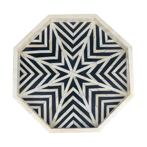 Luxury <b>Black</b> & White Checkered Pattern Bone Inlay <b>Serving</b> <b>Tray</b> Premium Quality For Home and Restaurant Decorative <b>Serving</b> <b>Tray</b> - Product Image 3