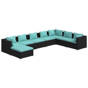 Conjunto de Muebles de Jardín en Negro y Azul Agua, Colección Elegante para Patio - Product Image 2