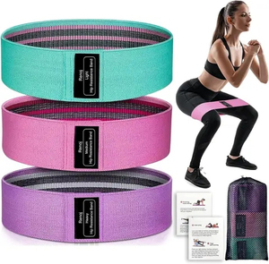 2026 Wholesale Non-rolling Polyester Fabric Hip Circle Gym Fitness <b>Exercise</b> Stretching Resistance <b>Band</b> for Booty Shaping - Product Image 2