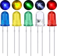 100 pièces/sac, diodes LED de 3 mm et 5 mm avec lentille diffuse blanche, rouge, bleue, verte, jaune pour la vente en gros de diodes électroluminescentes LED