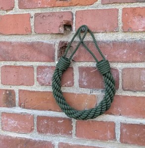 Curtain <b>Tieback</b> Dark Green Cotton | Handmade Rope Holder | Natural Window Decor - Product Image 4