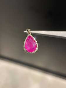 Pendentif Goutte de Rubis en Argent Sterling, Pierre de Naissance de Juillet, Bijoux pour Femme - Product Image 4