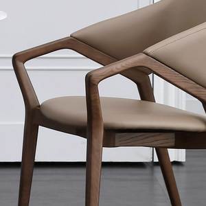 Silla de Comedor Moderna Tapizada en Madera Maciza, Silla de Brazos Contemporánea de Lujo para Muebles de Hotel, Restaurante y Cafetería - Product Image 5