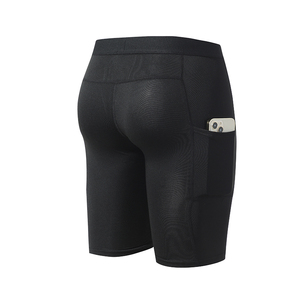 Custom Compression Spandex Polyester Casual Breathable Front Logo <b>Mid</b> Waist Drawstring Closure Pockets Hot Men's Athletic Shorts - Product Image 6