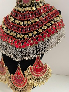 Custom Vintage Pakistani Afghan Kuchi <b>Choker</b> Necklace Earrings Set Stainless Steel Antique <b>Silver</b> Plated Geometric Jewelry Women - Product Image 5