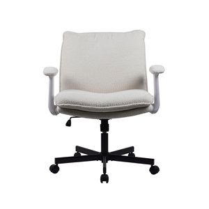Sedia da Ufficio con Telaio Incrociato e Rotelle, Design Ergonomico a Gambe Incrociate, Braccioli Pieghevoli, Seduta Ampia Imbottita - Product Image 1
