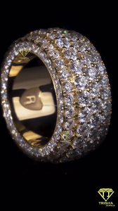แหวนเพชรโมอิสซาไนต์แบบ Iced Out ดีไซน์หรูหรา ทองคำขาว - Product Image 4
