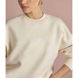 Sudadera de Forro Polar Suave con Bordado Personalizado, Estilo Urbano, Estampado Puff, Hombros Caídos, Manga Larga, Transpirable, para Mujer, Sin Capucha - Product Image 5