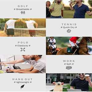 เสื้อกอล์ฟแขนสั้นผ้าฝ้ายระบายอากาศได้ดี แห้งเร็ว สีพื้นเรียบ  โลโก้สั่งทำได้ตามแบบ OEM  สำหรับพนักงาน  แบบยูนิเซ็กซ์ - Product Image 5