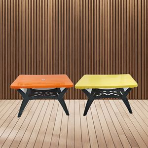 Table à manger moderne en plastique avec pieds croisés pour salon - Matière vierge - Product Image 2