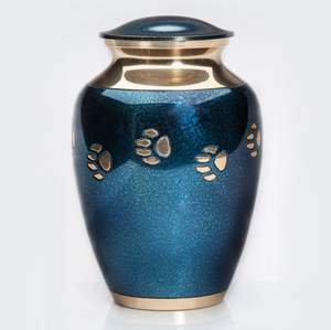 Urna Funeraria de Aluminio Art Deco para Cenizas Humanas, Diseño Ovalado Hecho a Mano Ecológico para Exhibición Funeraria - Product Image 5