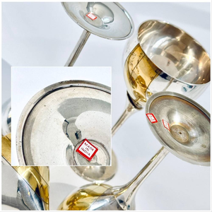 โรงงานขายชุดแก้วไวน์โลหะเงินทองเหลืองหรูหรา ทำมือ เป็นมิตรกับสิ่งแวดล้อม ชุด 4 ใบ สไตล์เรโทรยุค 70 ชุดแก้วบาร์แวร์ - Product Image 6