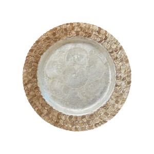 Luxury Handmade Mother Pearl Inlay 5mm Thick Charger <b>Plate</b> Scalloped Shell Mosaic Decorative Placemat Hotel Tableware Carton - Product Image 1