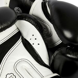 Gants de boxe Phenom neufs - Noir et blanc, fabrication personnalisée, gants de boxe en cuir de haute qualité professionnels - Product Image 4