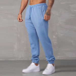 Pantalon de jogging décontracté pour homme en coton écologique bleu sarcelle, style pirate, mi-lourd, avec taille élastique, cordon de serrage et poches latérales - Product Image 5