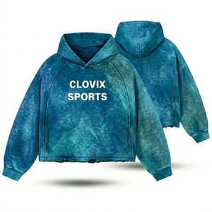 Sweat-shirt à capuche épais en coton lourd, unisexe, coupe oversize, en molleton, avec impression en relief de strass, design personnalisé - Product Image 1