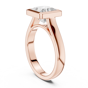 2CT 18K Rose Gold Princess Cut Lab Grown Diamond Bezel Modern Engagement Ring Custom Fine Jewelry Wedding Ring IGI Certified - Product Image 4