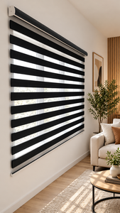 ม่านม้วนไฟฟ้า WINHOME รุ่น Zebra ป้องกันแสง กันน้ำ ดีไซน์ทันสมัย สำหรับโรงแรมและอพาร์ตเมนต์ |   รับผลิตแบบ OEM/ODM - Product Image 1