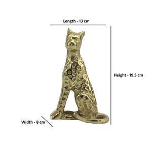 19.5cm H X 8cm W X 13cm L Aluminium Leopard Figurine Sculpture Handmade Eco-Friendly Animal <b>Decor</b> Tabletop Modern Design Living - Product Image 2