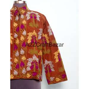 Chaqueta Cotrise Bordada a Mano con Diseño Vintage, Ecológica, Transpirable, de Secado Rápido, con Forro de Algodón y Cuello Mandarín - Product Image 2