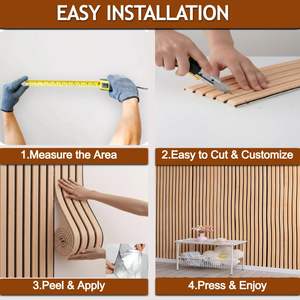 Paneles de Pared 3D con Textura Acanalada, Espuma de PVC para Sala de Estar, Autoadhesivos, Decoración de Paredes Interiores para el Hogar, Fáciles de Instalar - Product Image 4