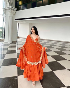 Salwar Largo de Diseñador en Oferta con Bordado de Lentejuelas, Anarkali para Mujer, Atuendo de Moda India, Viscosa - Product Image 4