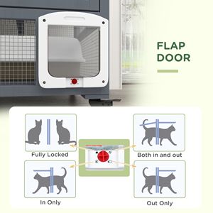Cuccia per Gatti da Interno Marrone 39 con Tetto Apribile e Ruote, Recinto Rettangolare Solido per Animali Domestici - Criceti, Conigli, Polli, Cani - Product Image 6