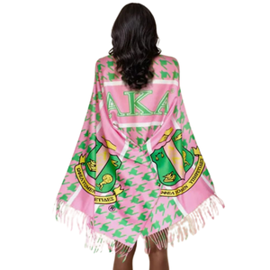   Bufanda de Lujo con Diseño de Pata de Gallo Rosa y Verde, Chal de Invierno de Punto Suave con Flecos y Diseño de Escudo, Bufanda de Moda - Product Image 1