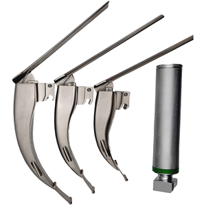 ชุดเครื่องมือตรวจกล่องเสียงแบบไฟฟ้า LED Miller Laryngoscope พร้อมใบมีดตรง 5 ชิ้น ทำจากสแตนเลสสตีล ใช้ซ้ำได้ สำหรับการผ่าตัด ระดับ Class I ได้รับการรับรองมาตรฐาน CE ISO - Product Image 2
