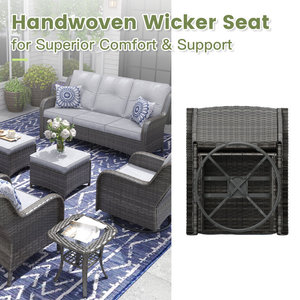 Silla giratoria para exterior, muebles tejidos de ratán para patio con estilo - Product Image 3