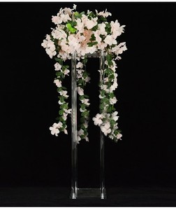 Beautiful Artificial Floral Arrangements Crystal Tall Clear <b>Acrylic</b> Flower Stand Wedding Centerpieces Table Decorations - Product Image 2
