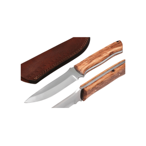 Couteau de chasse artisanal à lame fixe avec manche en bois et lame en acier inoxydable, fournisseur en gros OEM ODM - Product Image 1