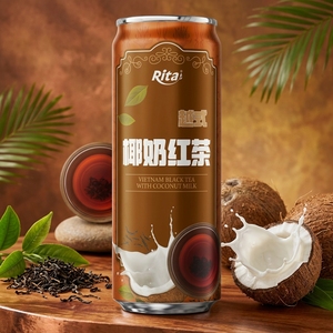 Thé noir vietnamien au lait de coco 320 ml (11,18 fl oz) en boîte – Boisson au thé de qualité supérieure au lait de coco liquide - Product Image 2