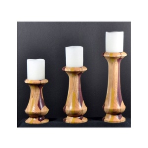 Porte-bougie en bois fait main, rustique et naturel, décoration d'intérieur, centre de table pour salon, salle à manger, chambre et mariage - Product Image 1