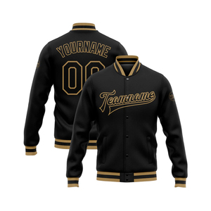 Custom Old Gold Black Premium Poly Wool Heavyweight Varsity Letterman Bomber <b>Jacket</b> <b>Men</b> Women Oversized Streetwear College Team - Product Image 1