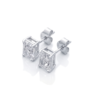 Boucles d'oreilles solitaires de mariage en or massif 10K 14K 18K avec diamant de laboratoire taille radiant de qualité DEF Couleur VS Pureté VVS certifié IGI - Product Image 4