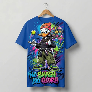 T-shirt unisexe style streetwear motif canard de dessin animé, manches courtes, col rond, imprimé numérique, coupe oversize, blanc, écologique et respirant - Product Image 2