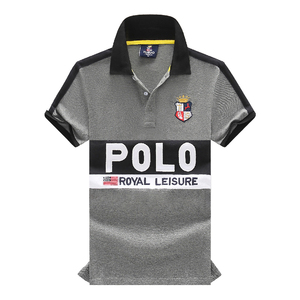 เสื้อโปโลแขนสั้นผู้ชาย Polo Royal Leisure สีดำ แดง ขาว พิมพ์ลายตัวอักษร สไตล์ลำลอง ผ้าถักโพลีเอสเตอร์ ระบายอากาศได้ดี โลโก้ด้านหน้า - Product Image 5