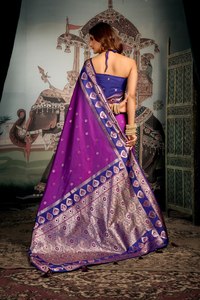 Drape <b>Yourself</b> in Elegance Make Every Moment Royal Indulge in Timeless Grace Saree Silk Nett Fabric Heavy Premium Soft Silk - Product Image 5