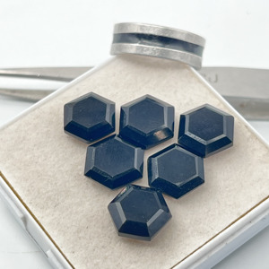 Piedra Preciosa de Ónix Negro Natural de Alta Calidad AAA+, Piedra Preciosa Hexagonal de Ónix Negro Facetada para Joyería - Product Image 1