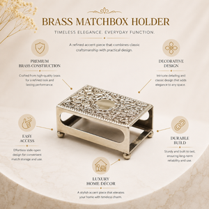 Decorative Silver Metal Matchbox Holder Luxury Embossed <b>Match</b> <b>Box</b> Sleeve Elegant Home Decor Accessory for Candles and Fireplace - Product Image 5