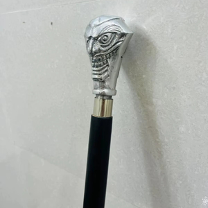 Bastón de Pared Multifuncional con Cabeza de Níquel, Mango de Madera de Palisandro y Latón Pulido, Estilo Vintage para el Hogar, Regalo para San Valentín o Navidad - Product Image 1