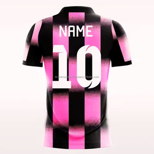 Uniforme de fútbol juvenil rosa de alta calidad, camiseta de fútbol personalizada con impresión por sublimación, ropa de fútbol americano al por mayor - Product Image 3