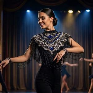 Boléro pour femme de taille unique, haute qualité, dernier design, multicolore, à sequins, pour soirée, sexy, en polyester, pour l'été - Product Image 1