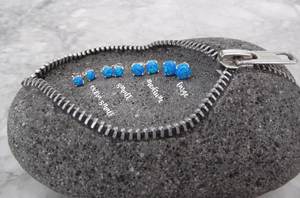 Blue Opal Earrings Sterling <b>Silver</b> Sparkly Round Opal Earrings October Birthstone Jewelry Affordable Gift - Product Image 3